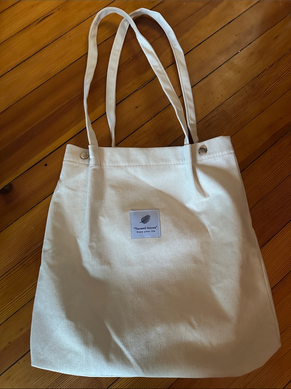 Corduroy Tote Bag in Cream - Minimal Everyday Carry